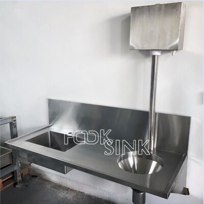 2026 New Design Sluice Sink For Hospital Clinic 304 316 Stainless Steel Hand Washing Lab Wall Mounted Sluice Sink Flush Valve Popular In Africa Medical Surgical Sink