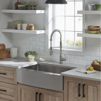 Modern Design Silver Apron Stainless Steel Kitchen Sink CUPC Certificate