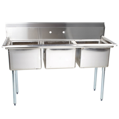 Раковина отсека компонентов 3 кухни 3 Freestanding 304 ресторана нержавеющей стали коммерчески промышленных